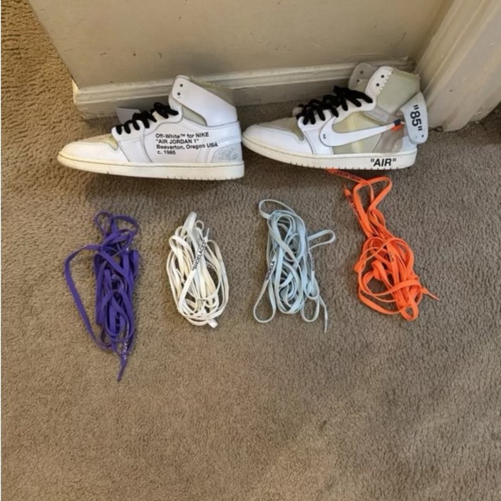 Kids White and Black High-Top Sneakers